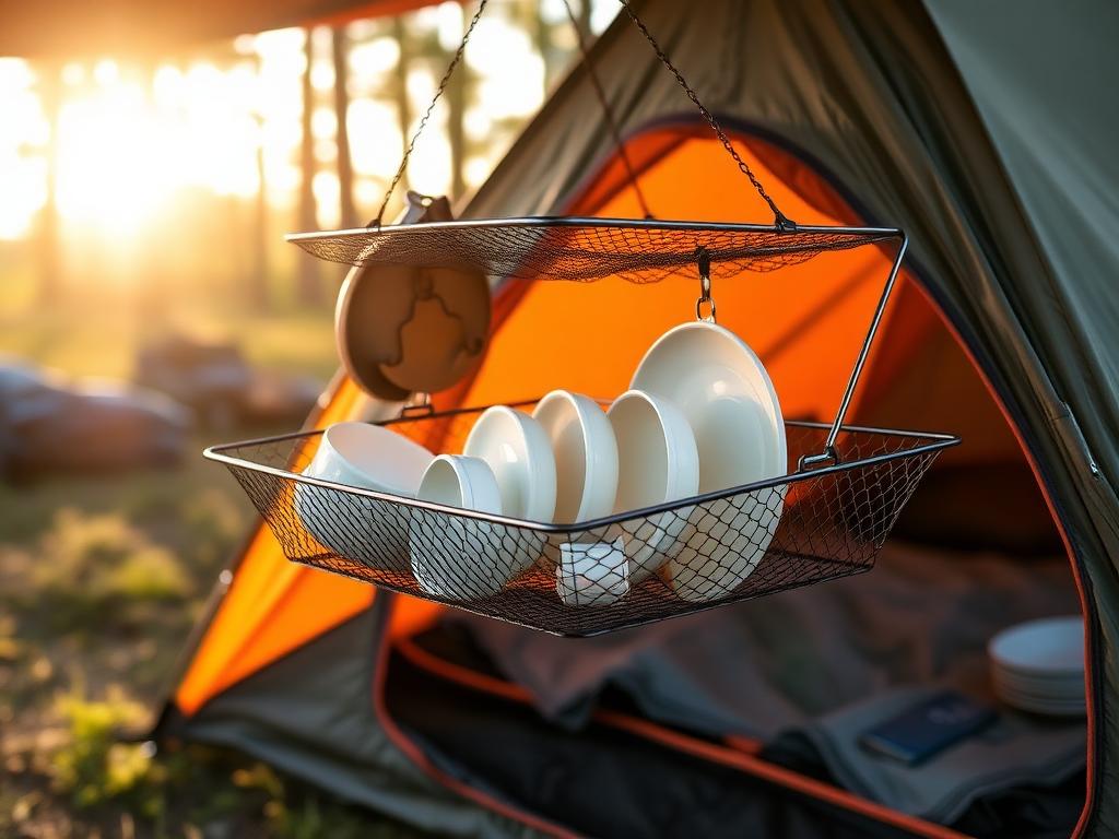 Hanging Mesh Dish Rack – Unexpected Camp Kitchen Hero